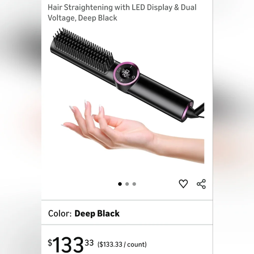 NEW‎ Hair Straightener Brush..15 Temps..LED Display..Dual Voltage
